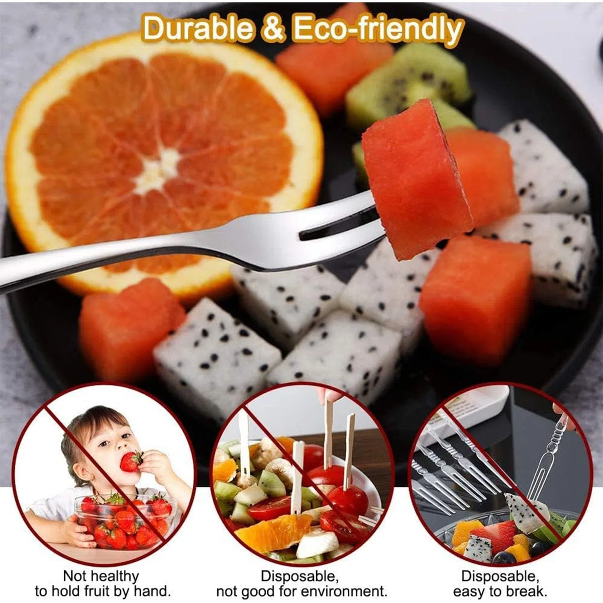 Tenedores de Frutas de Acero Inoxidable, 20 Pcs para Postre, Pinchos para Caracoles, Mini Tenedores para Ensalada, Oliva, Comidas Familiares, Fiestas, Pastelerías
