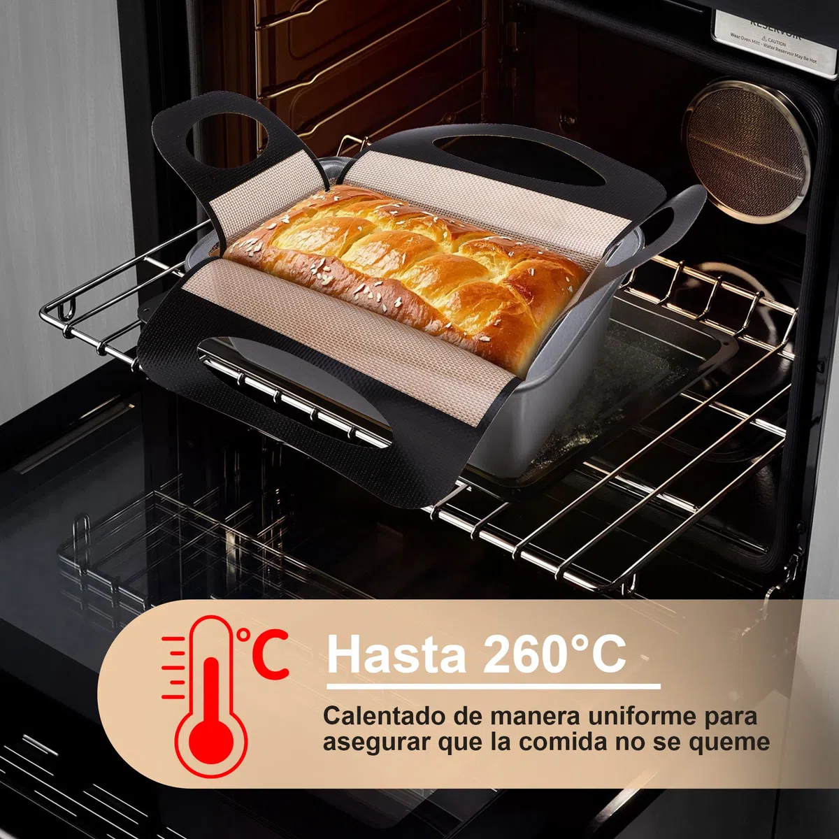 Conjunto de 2 Forros de Pan de Pan sin Estribo de Silicona, Herramienta de Transferencia de Masa Reutilizable para Hornear (BLACK)