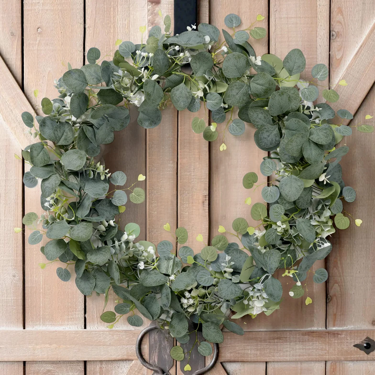 2pcs Guirnaldas Artificiales de Eucalipto con Hojas de Sauce Hojas Verdes Guirnalda de Flores Blancas Planta Artificial para Decoración de Fondo Boda Camino de Mesa Central