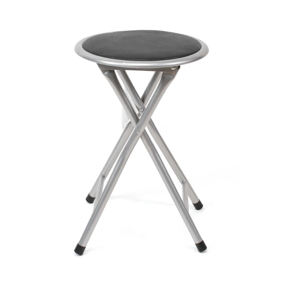 THE SECRET HOME - Taburetes Plegables de Aluminio - Silla de Metal y Asiento Acolchado - Ideal para Cocina, Terraza, Cámping, Oficina - Diámetro 30 x Alto 45 cm (1, Negro, Ø30x45 cm)
