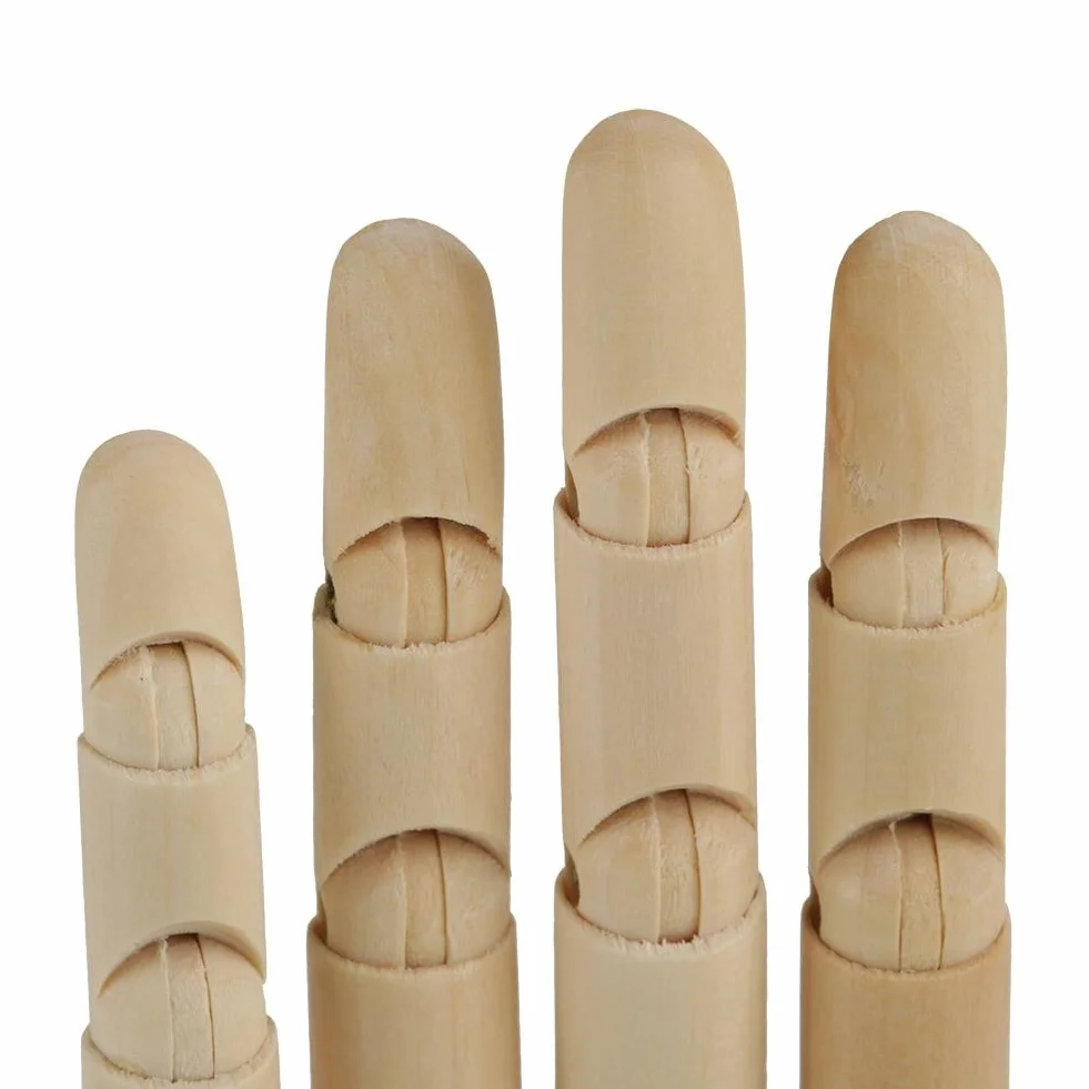 Mano modelo de madera de madera humana flexible mano modelo de dibujo modelo para principiantes, profesionales y artistas(7" mano derecha)