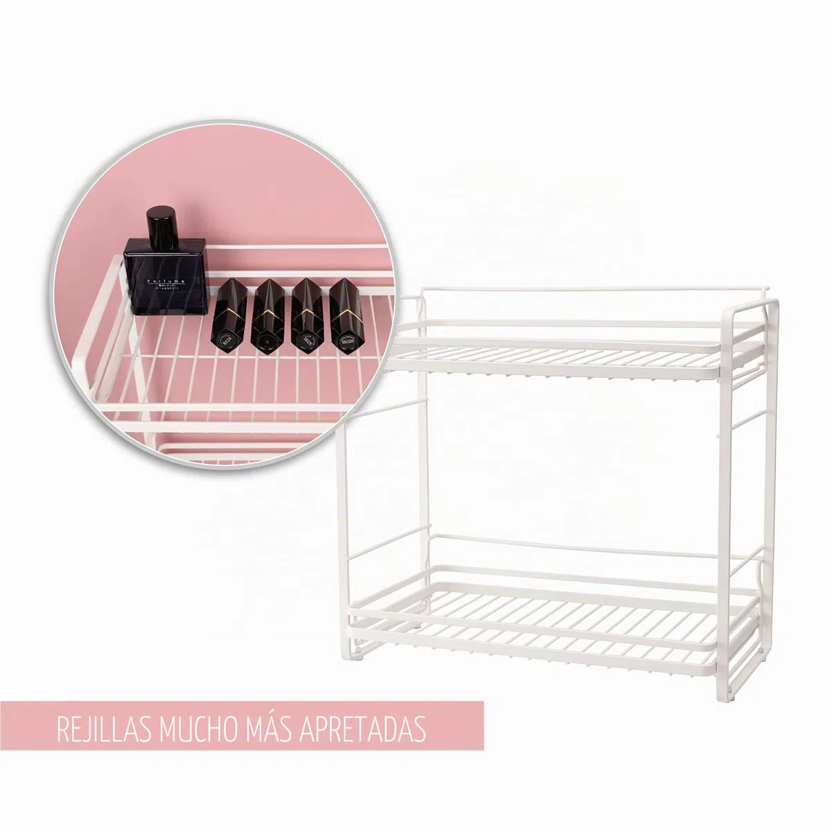 zccz Organizador de encimera de baño de 2 niveles, estante desmontable, soporte de cosméticos, bandeja de tocador, organizador de especias para cocina, práctico estante de almacenamiento doméstico
