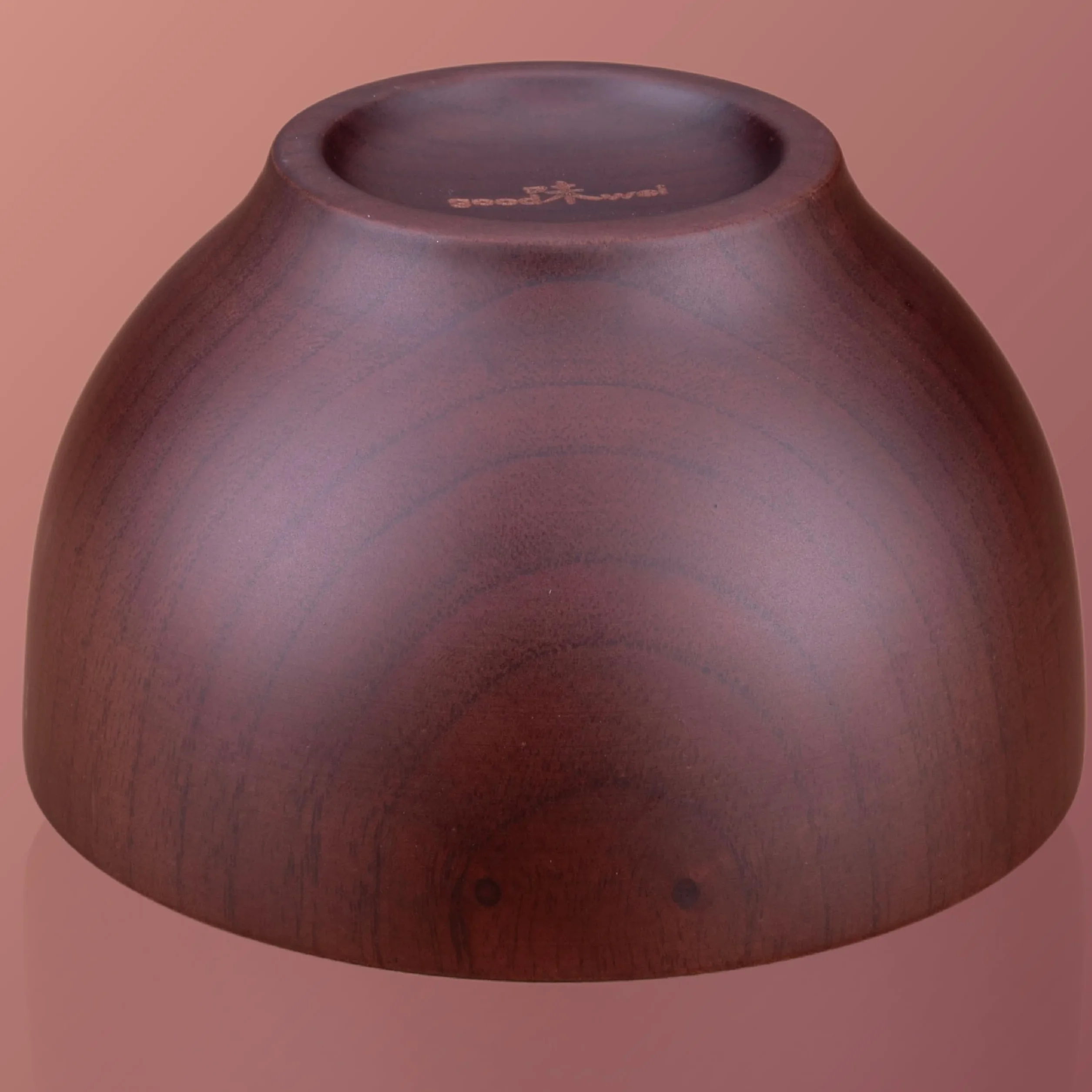 Goodwei Tazón de arroz japonés tradicional hecho de madera de castaño - 12 cm - servir arroz, sopas, postres y aperitivos con estilo asiático, 250ml (negro)