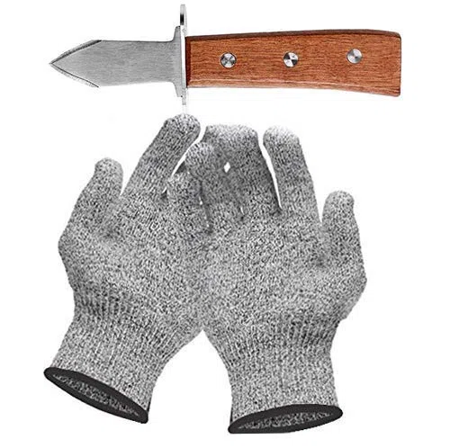 XINLIVE Conjunto adecuado con cuchillo de ostras y guantes resistentes - cuchillo de ostras (Medio)