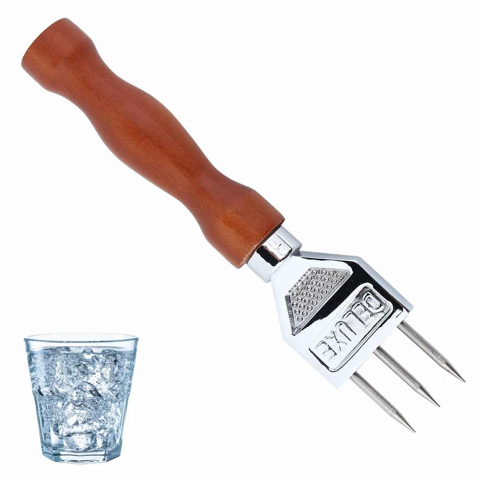 Jeffergarden Ice Chisel Pick Acero Inoxidable Ice Chisel con Mango de Madera Extracción Pick Chipper Triturador de hielo Herramienta de de Cocina Barware de Hielo Bartender Tool Bar Acce