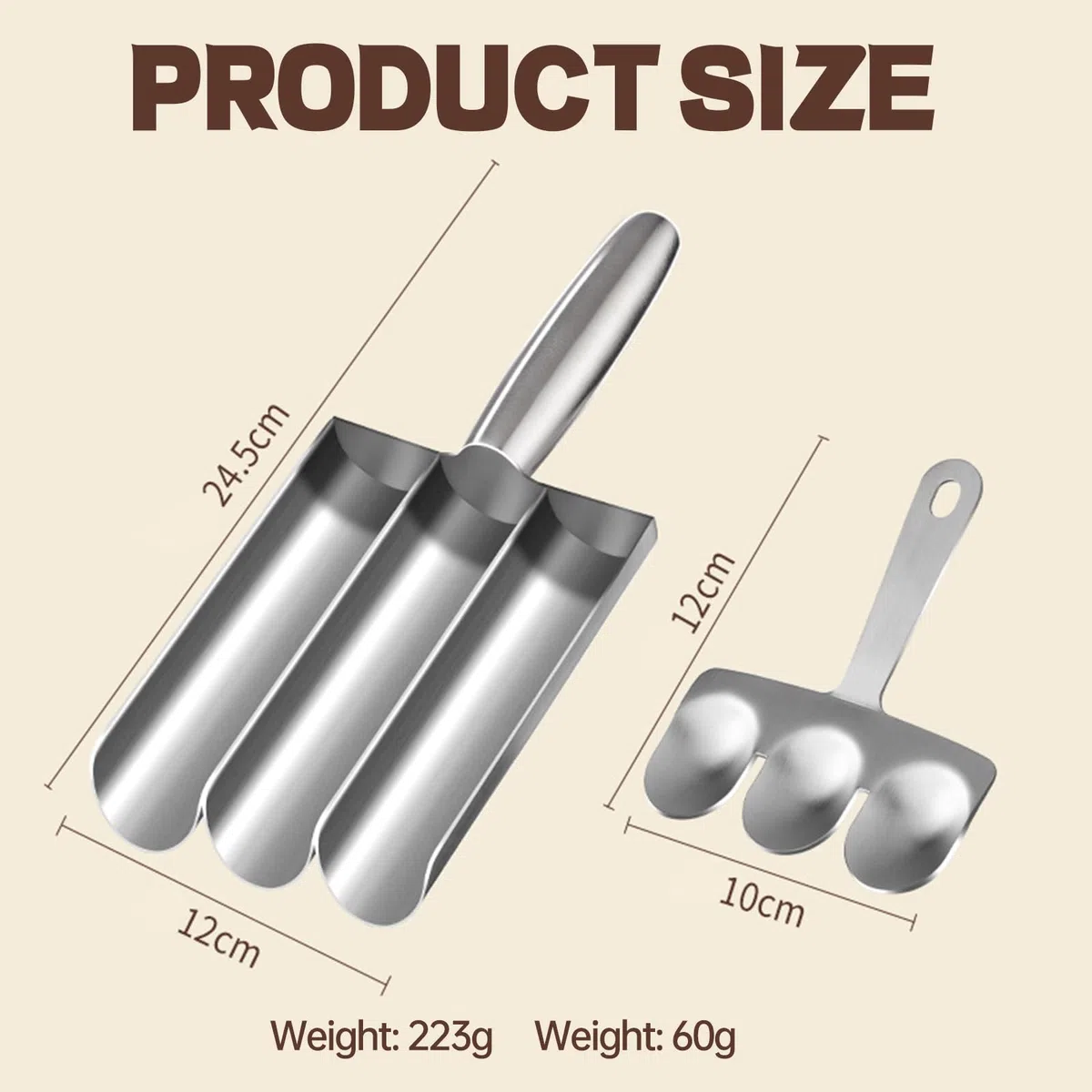Máquina para Hacer Albóndigas Triple con Pala para Cortar, Máquina Creativa de Albóndigas Triple para Los Amantes de Las Albóndigas, Máquina de Albóndigas para Cocinar(Tres Tubos)