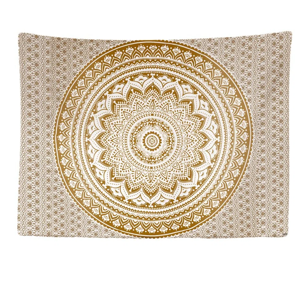 Ulticool - Appeso a Parete Decoración Casa - Mandala Oro Bohemio - 200 x 150 cm Grande – Murales Alfombra Tapiz Pared - Tapices Decorativo para Habitacion Dormitorio Salon