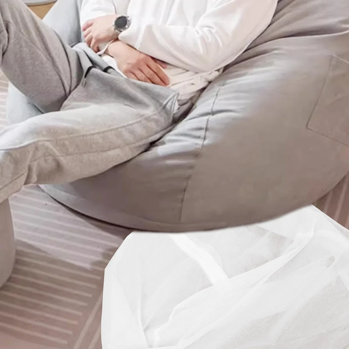 LABRIMP Forro Interior para Sofá Perezoso, Relleno de Tela Transpirable 45x25 Cm, Reemplazo Suave y Desmontable para Puff, Accesorio Funcional para Sala y Oficina