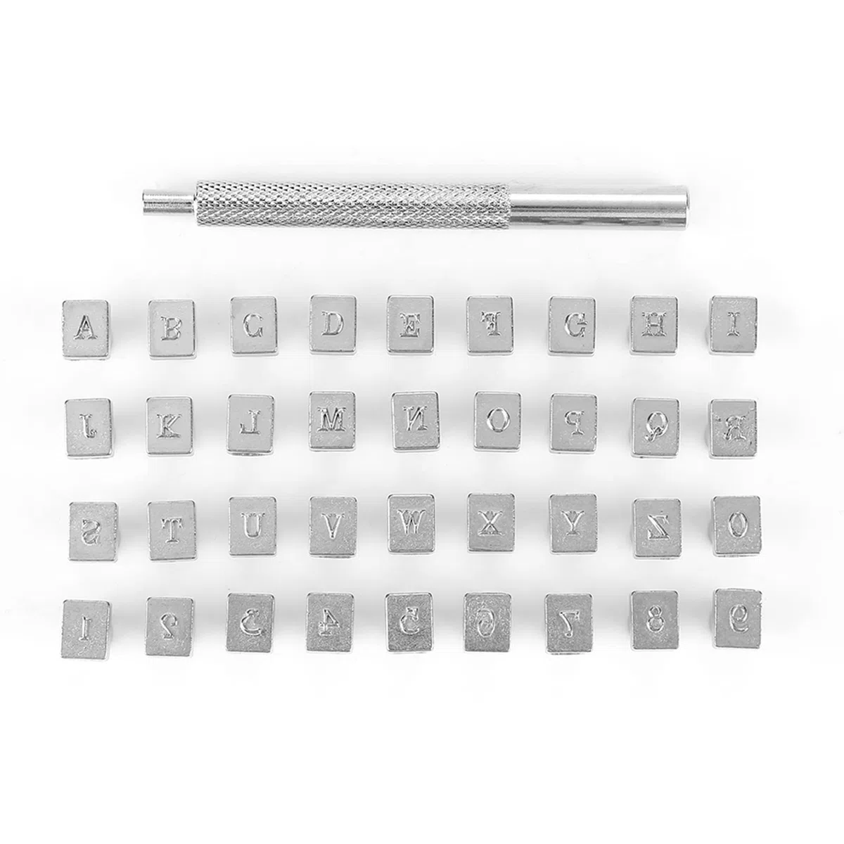Al Letter Punch,Lettres A Frapper Cuir,Juego De Sellos De Letras Y Números,Sellos De Letras Para Arcilla 36 Piezas Número De Letras De Acero Estampador De Cuero Herramienta De (3 mm)