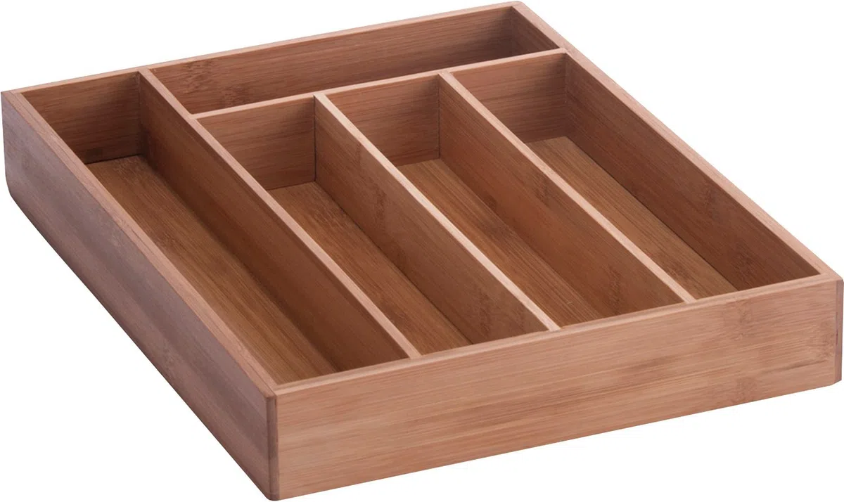 Zeller 25269 Bandeja para Cubiertos, Madera, Marrón, 34x26x5 cm