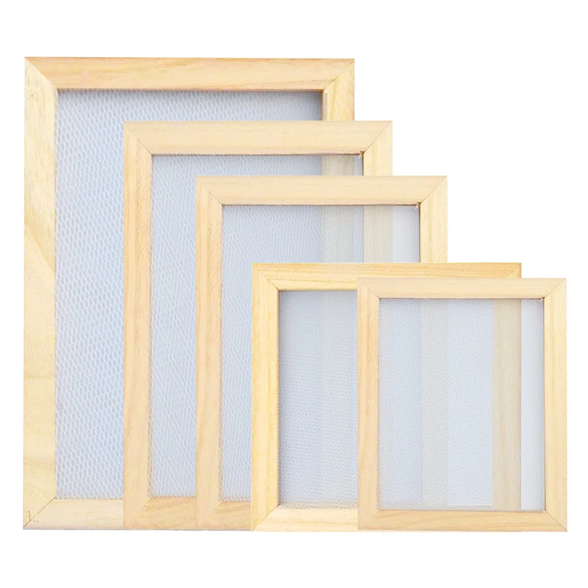 5 Pieza Marco para Fabricación de Papel Pantalla para producción de Paper Tradicional de Fabricación Paper Fabricación del papel marco para hacer Bricolaje suministros 5 tamaños