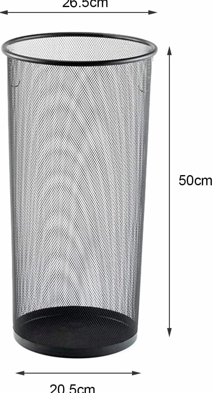 CABLEPELADO Paragüero de Malla Metálica 50 cm 26 cm Negro