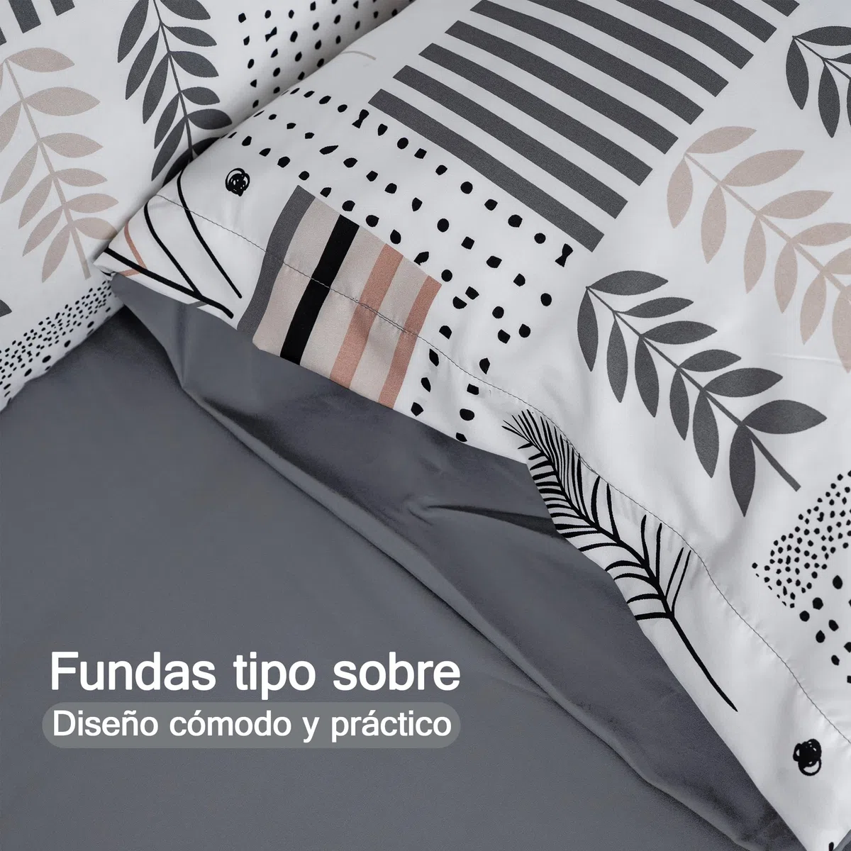 Etrexonline Juego de Funda Nórdica 3 Piezas Cama 135 Microfibra Suave Transpirable - 1 Funda Edredón 220x220 cm y 2 Fundas de Almohada 50x70 cm (Geometricas)
