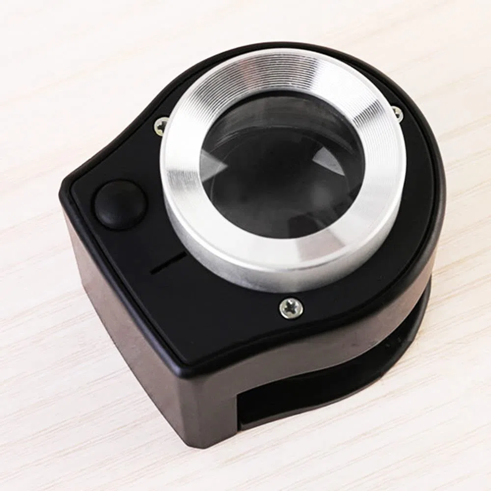 30X Lupa de monedas USB recargable 6 luces portátil Metal Ojo lupa de costura Lupa para textil herramienta de joyería óptica