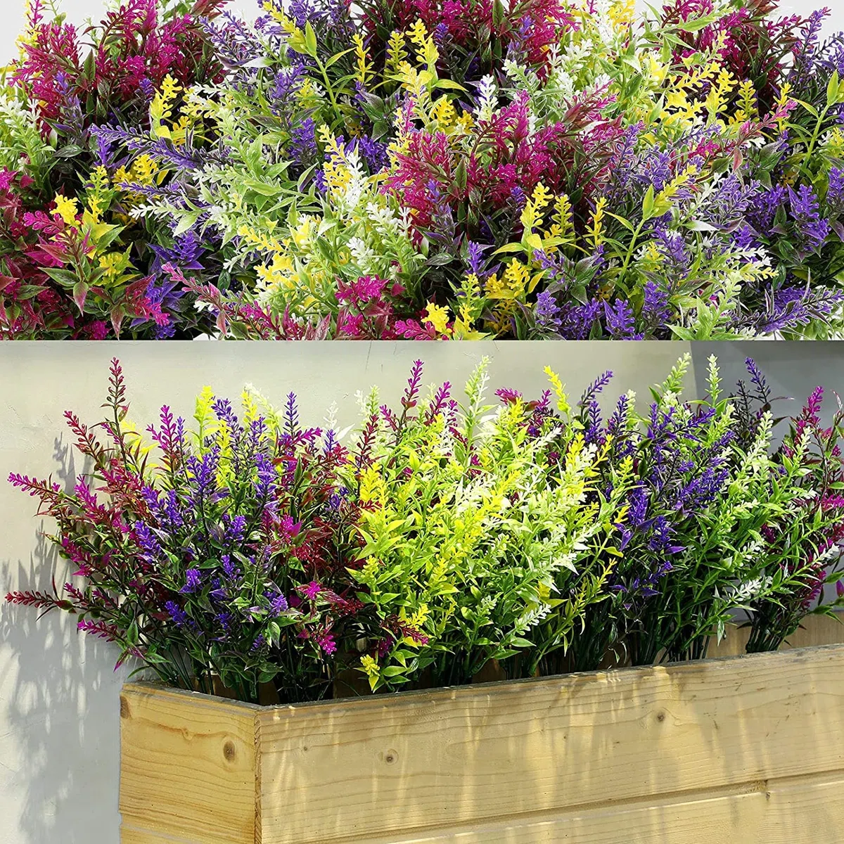 WILLBOND 12 Paquetes de Plantas Artificiales de Lavanda Resistentes a los Rayos UV, arbustos de Flores Artificiales para arreglos Florales, Centro de Mesa, decoración del hogar y jardín (Color