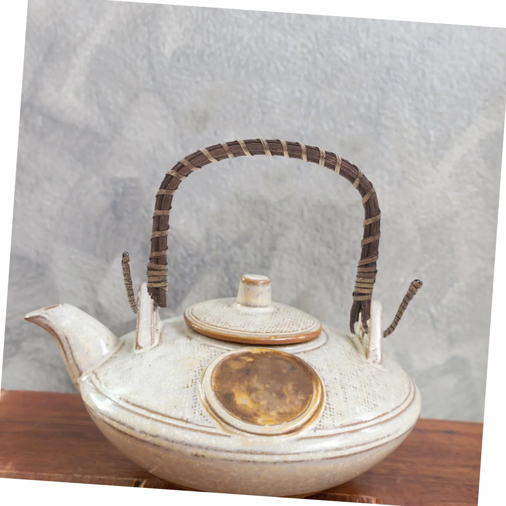 Mango de Teapot de Ratán Asa Forma para Tetera de Cerámica y Barro Accesorio de para Hogar y Oficina