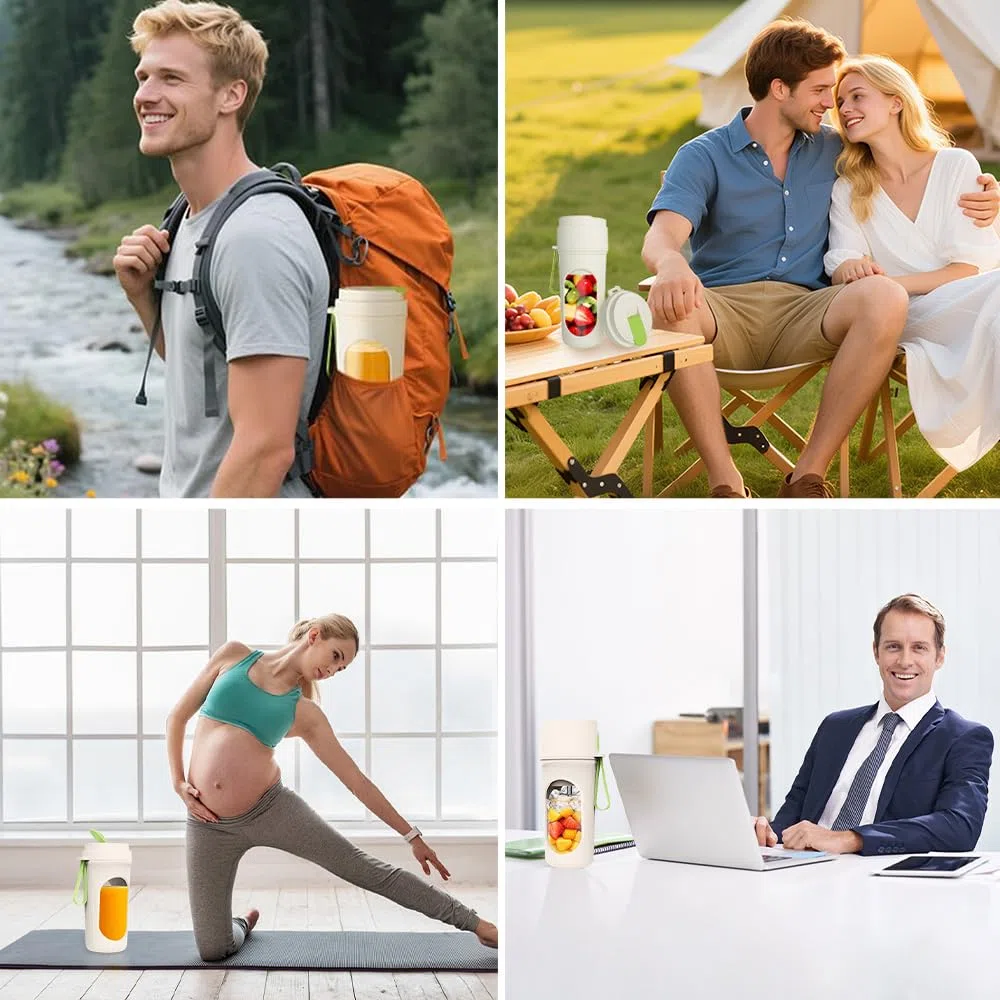 Batidora de Vaso Portatil,450 ML Mini Licuadora para Viajar Batidora,con Cuchilla de Acero Inoxidable de 12 Puntas,USB Mini Licuadora de Jugo Portátil Vaso Batidoras para Batidos Zumos Smoothies