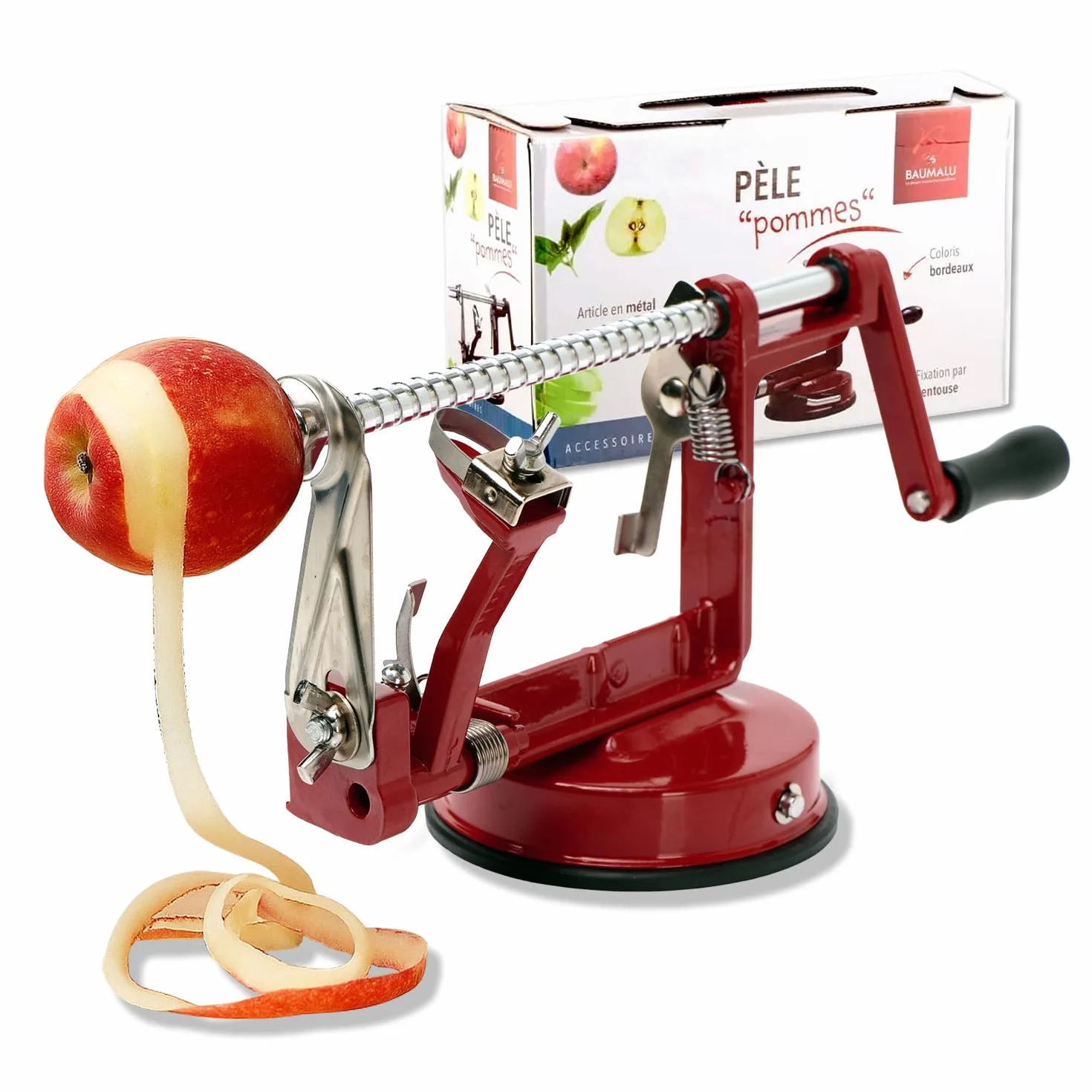 Baumalu 450009 pelador de manzanas metal rojo vino
