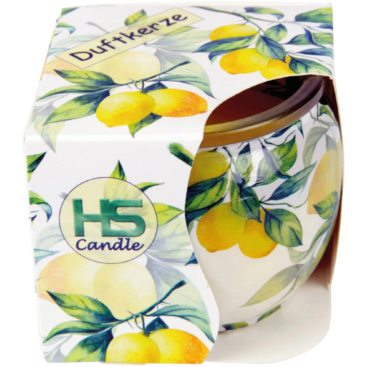 Velas perfumadas de 6 unidades en cristal, larga duración, aroma limón
