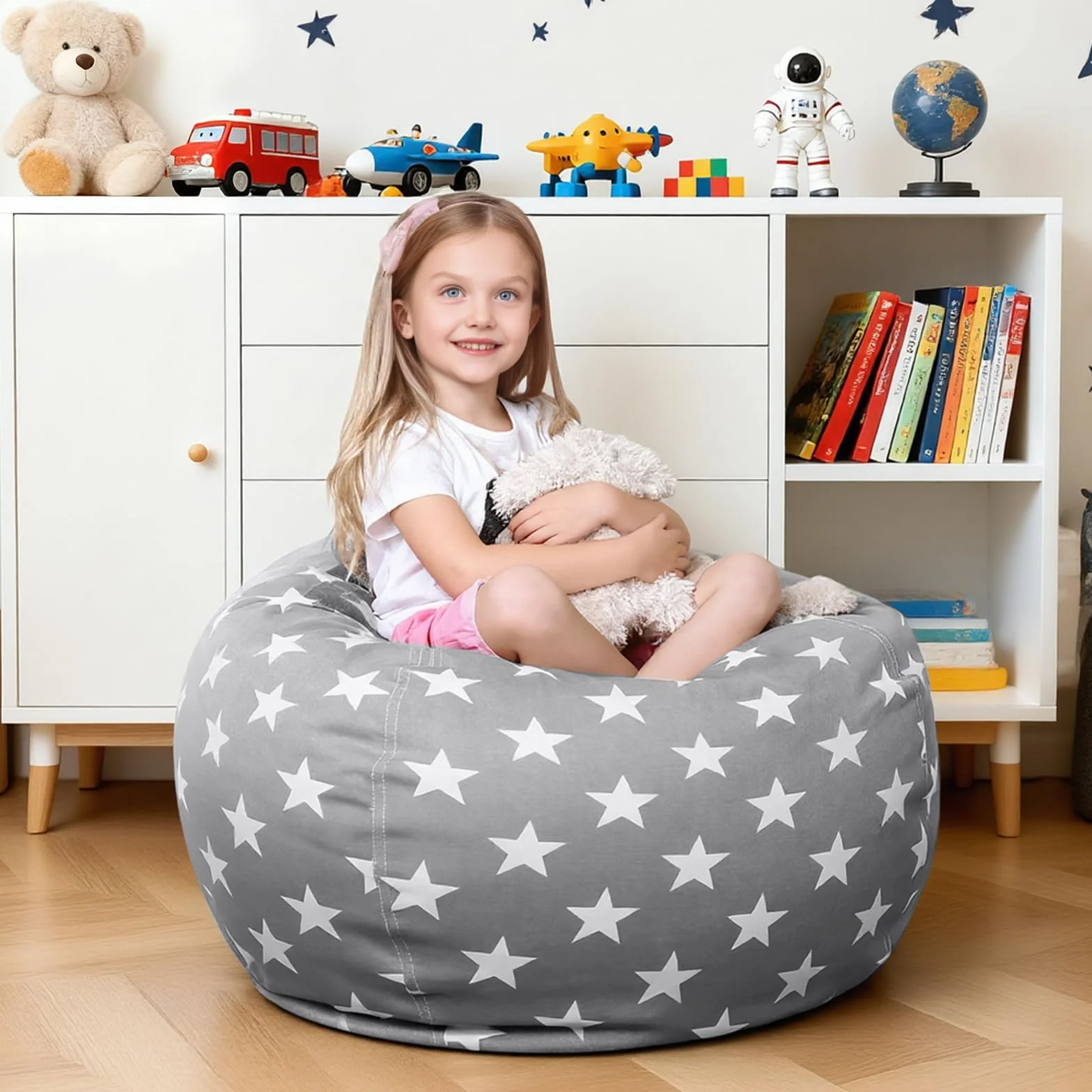 Bolsa de almacenamiento de juguetes, puf para niños, sofá, bolsa de almacenamiento de juguetes, bolsa de almacenamiento de juguetes con cremallera, para juguetes, ropa de 24 pulgadas