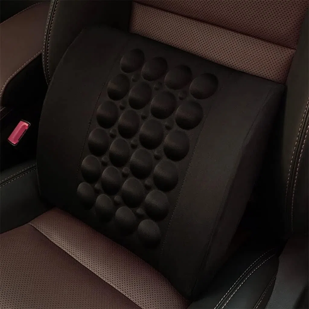 Cojin Lumbar para Asientos de Coches sillas de Oficina Almohada cojin para Cintura Ergonómico, Respaldo de Espuma Viscoelástica (Negro)
