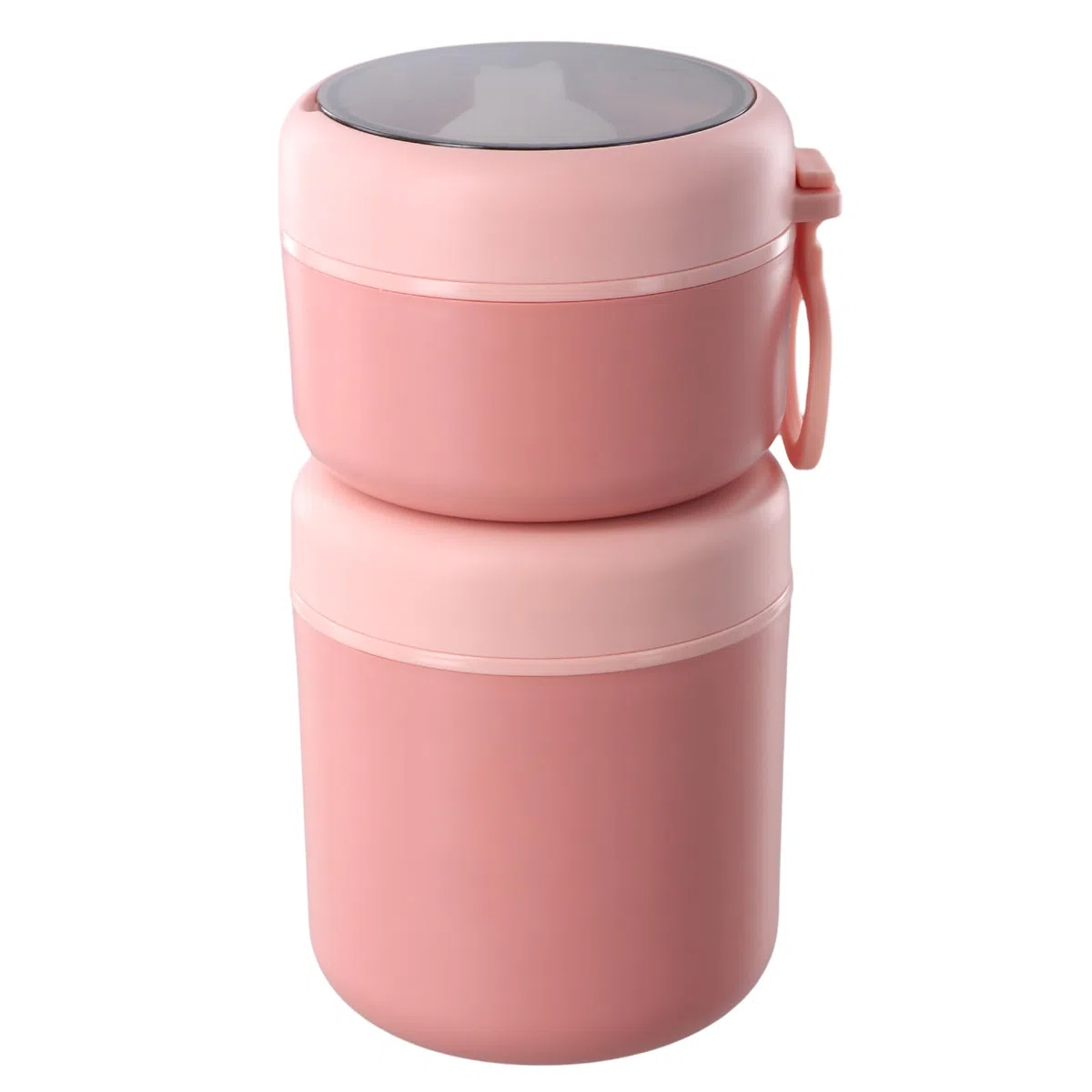 Termo para Comida, 530ml+290ml Termo Comida Caliente Acero Inoxidable, Taza de Cereales para Llevar de Doble Capa, Frasco Contenedor Térmico con Cuchara Para Trabajo, Escuela (Rosa)
