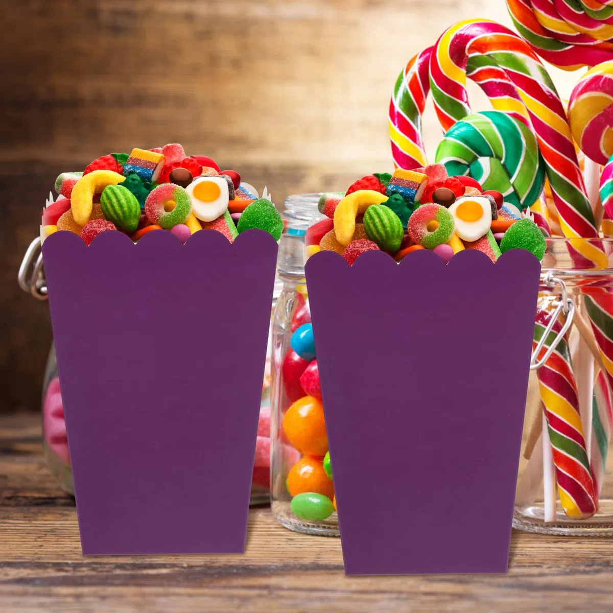 ifundom Cajas 250g de 50 Cartón para Blanco Maíz Púrpura a de Palomitas Almacenamiento Resistentes Grasa y Buffet de Dulces de Snacks