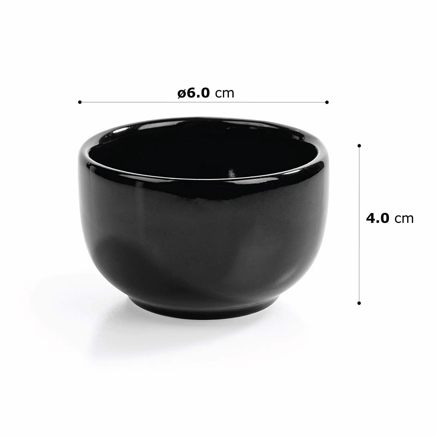 Urban Lifestyle cuencos para salsas set de 6 Kuro negro cuencos pequeños Ø 6 x 4 cm gres cuencos aperitivos cuencos sushi y cuencos para soja