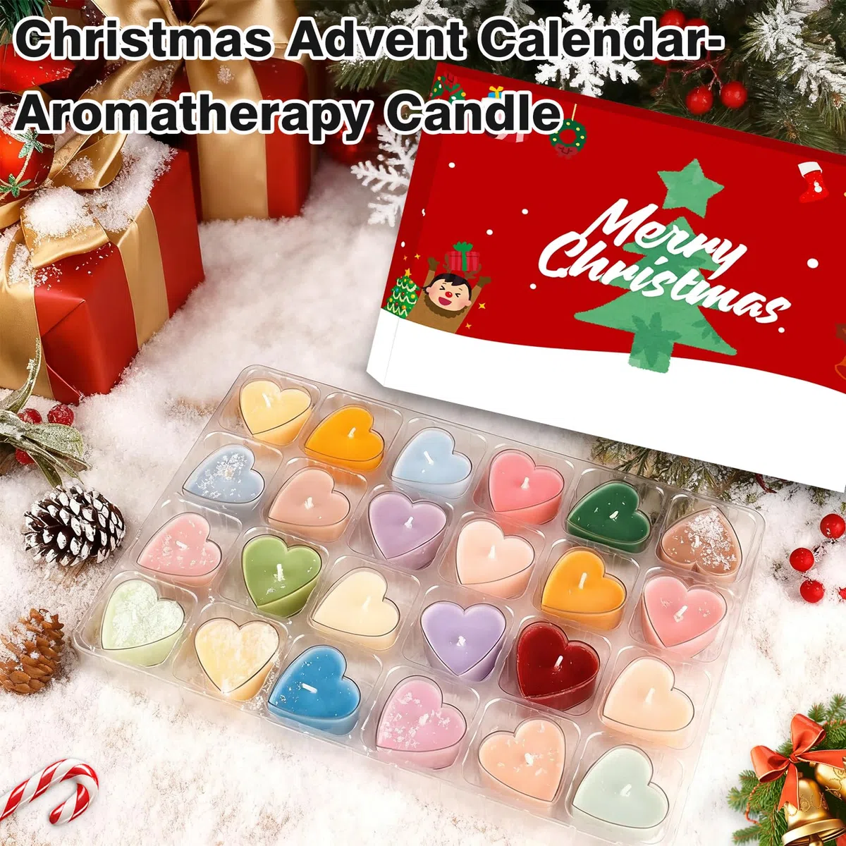 Velas perfumadas calendario de adviento 2025, calendario adviento velas con 24 velas perfumadas diferentes, Mujeres Velas Perfumadas, regalo calendario de Navidad para madres, hijas, hermanas
