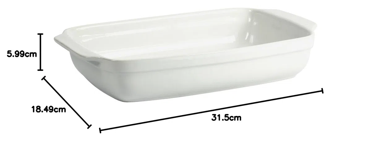 Crealys Seducción - Fuente Rectangular para Horno con Asas