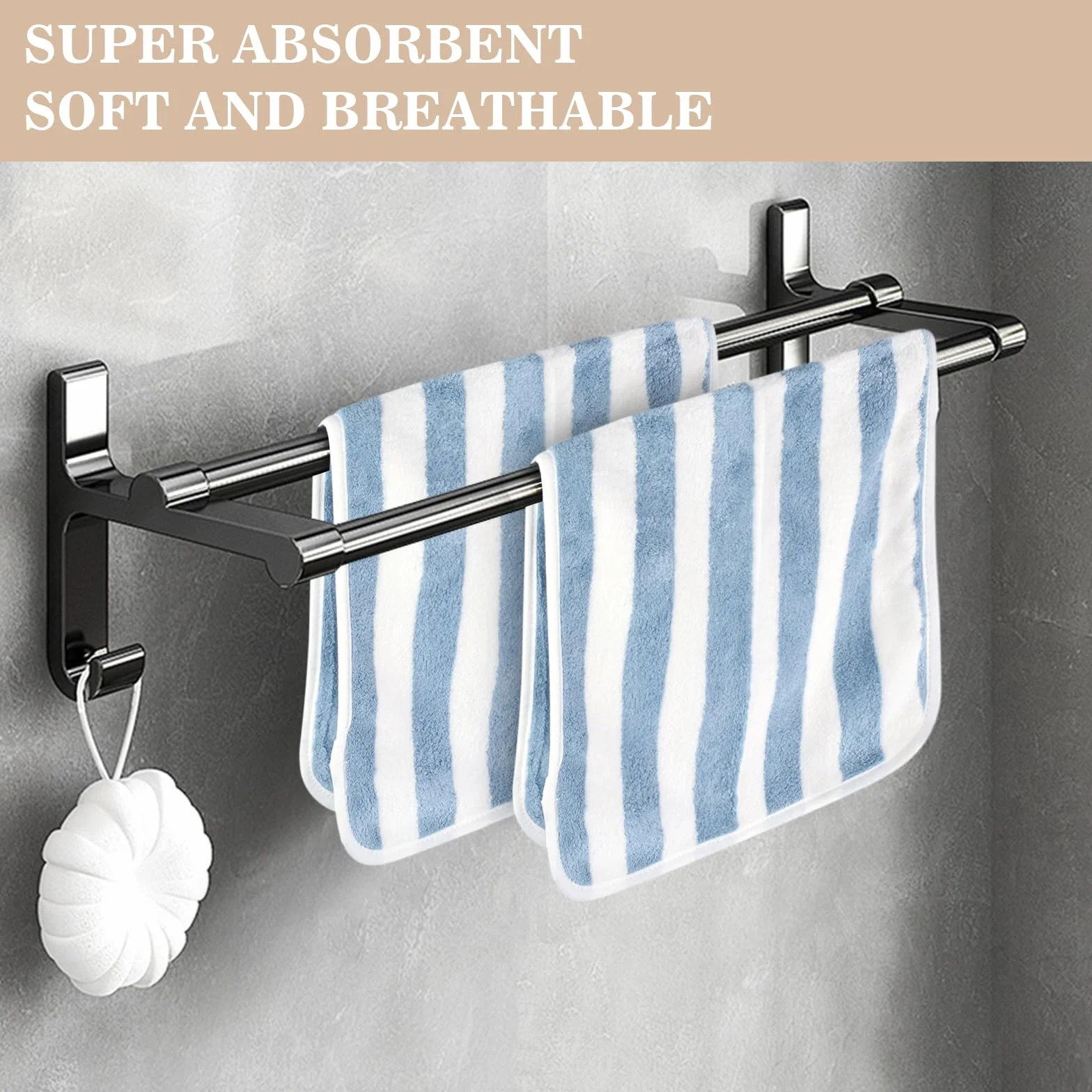KinHwa Toallas de mano suaves de microfibra para baño, toallas absorbentes para invitados pequeños, toallas gruesas de cara de 30 cm x 50 cm, paño de secado rápido para baño, spa, gimnasio, paquete de