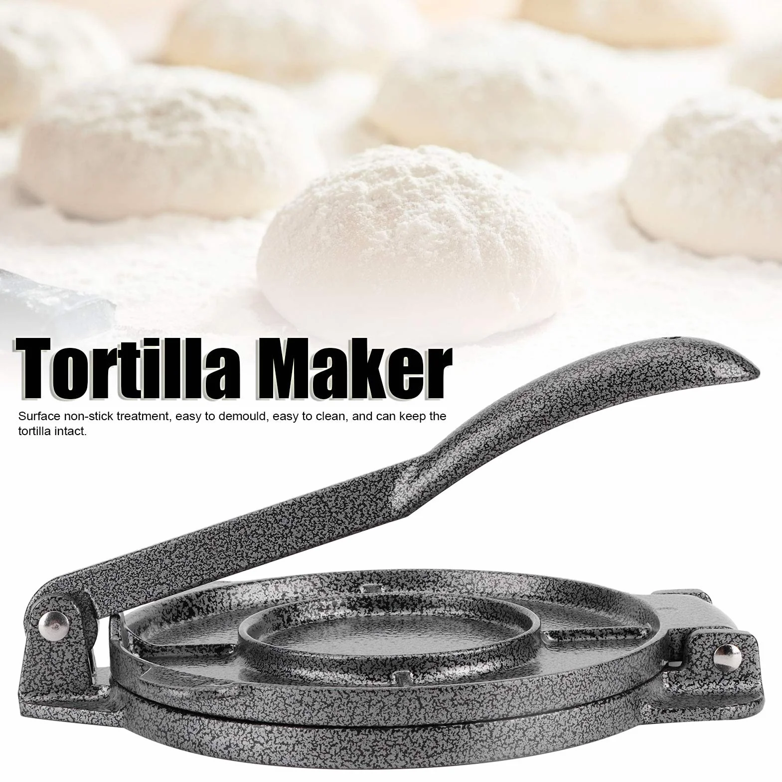 Prensa de Tortilla de maíz, máquina de Tortilla de Hierro Fundido fácil de Limpiar, Multifuncional de Servicio Pesado para Restaurante en casa