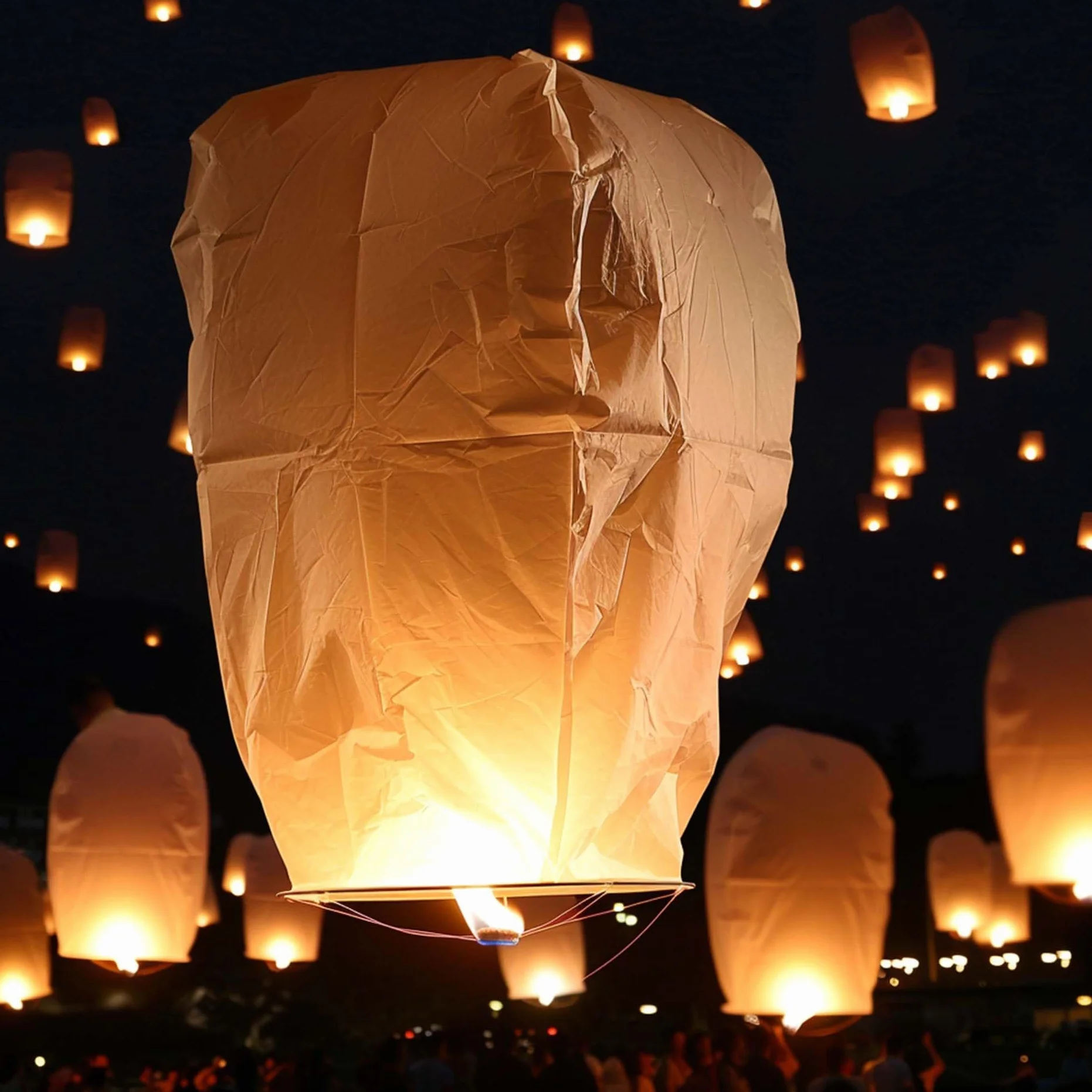20 Pack Blanco Linternas Chinas del Cielo, Linternas de Papel Voladoras, Farolillos Voladores, Luces Brillantes Voladoras de Estilo Tradicional, Utilizadas para Cumpleaños, Bodas, Fiestas,San Valentín