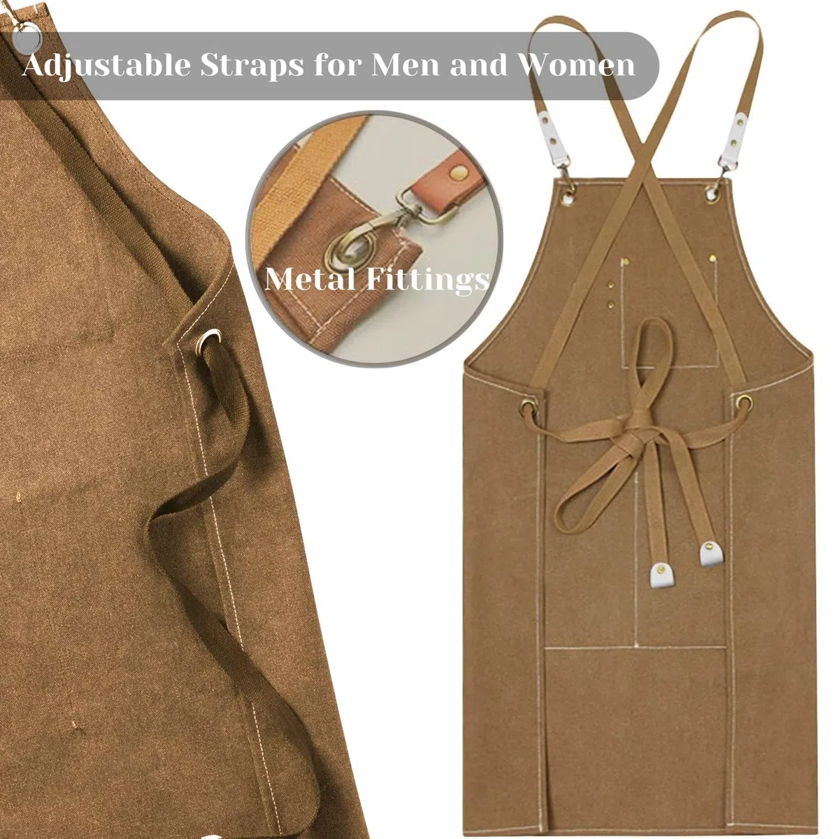 Delantal de lona para hombre y mujer, delantal de cocina vaquero con bolsillos, delantal para barbacoa para hombres y mujeres, delantales largos para cocinar, hornear, regalo para chefs, abuela