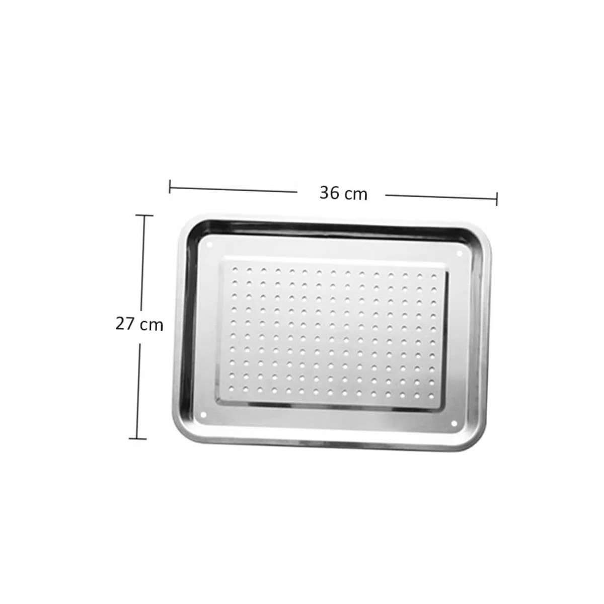 Cabilock Bandeja Escurridora Rectangular Orificios Esquinas de Acero Inoxidable Diseño Sólido y Bordes Suaves para Accesorios de Cocina Multifuncional