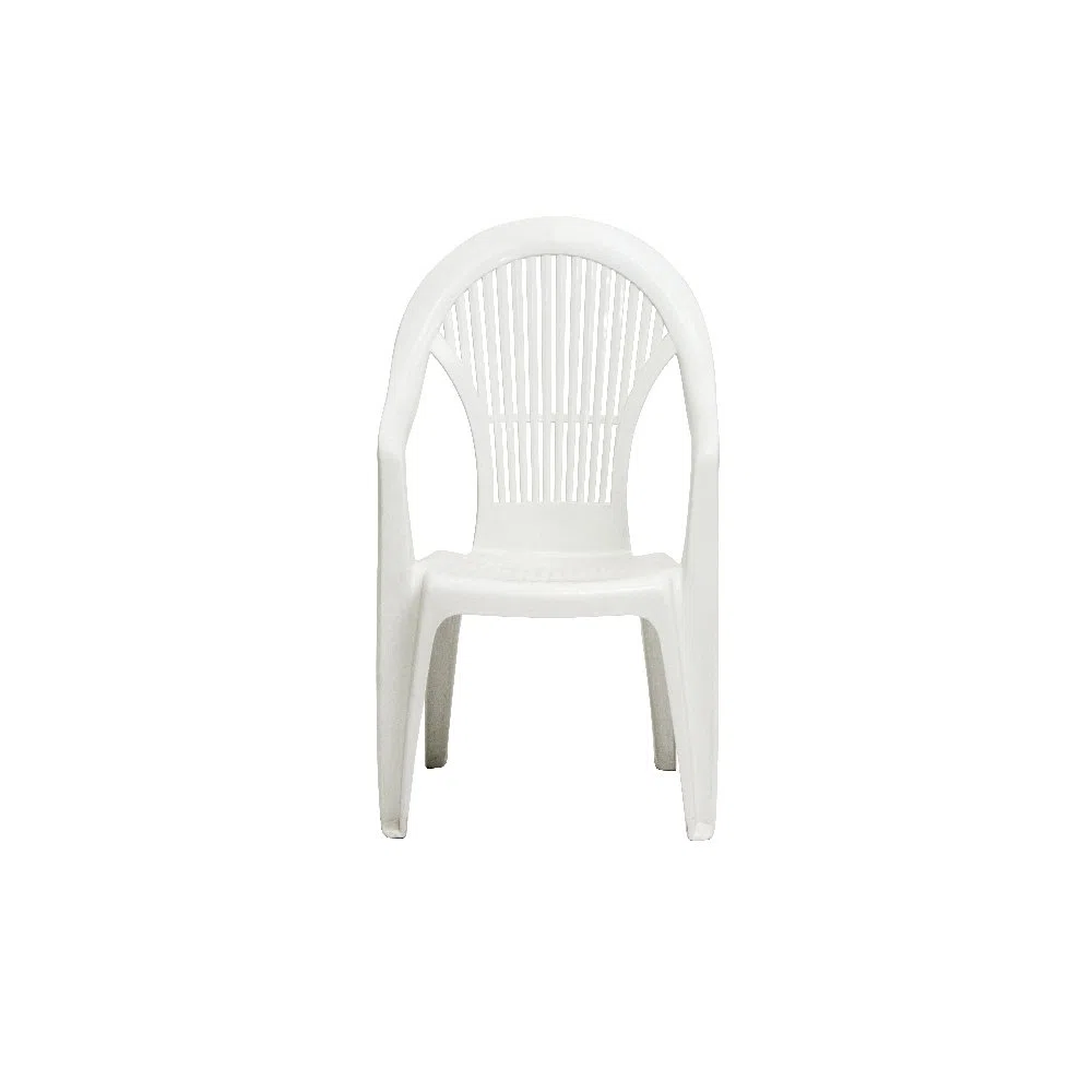 Fun Star Silla monobloque apilable con Respaldo Alto, Made in Italy, 58 x 56 x 94 cm, Color Blanco
