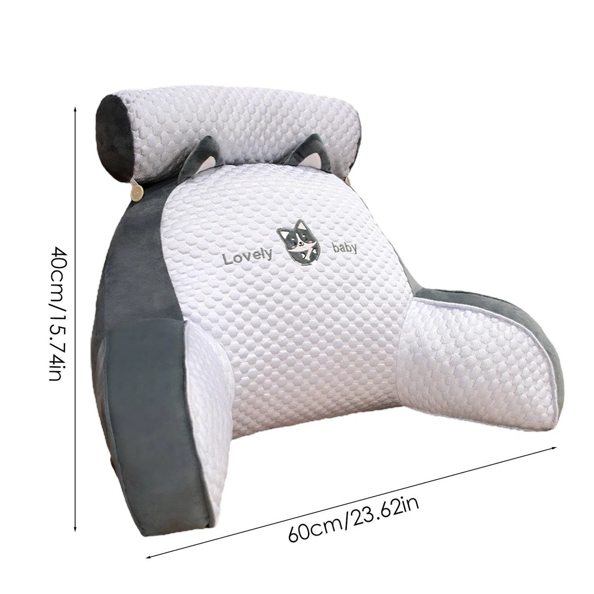 Cojín para cama de lectura, respaldos para sentarse en la cama, cojín de lectura para cama, cojín para el respaldo de la cama, cojín cómodo con reposabrazos, cojín de lectura para adultos,