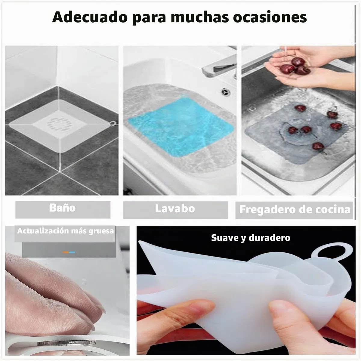Tapones de Silicona para desagüe de Piso, antiolor, Tapones de Drenaje de Gel de sílice, Cubierta Desodorante antiolor, Sello de Cocina, desodorización de alcantarillado, 2 Piezas adecuadas para baño