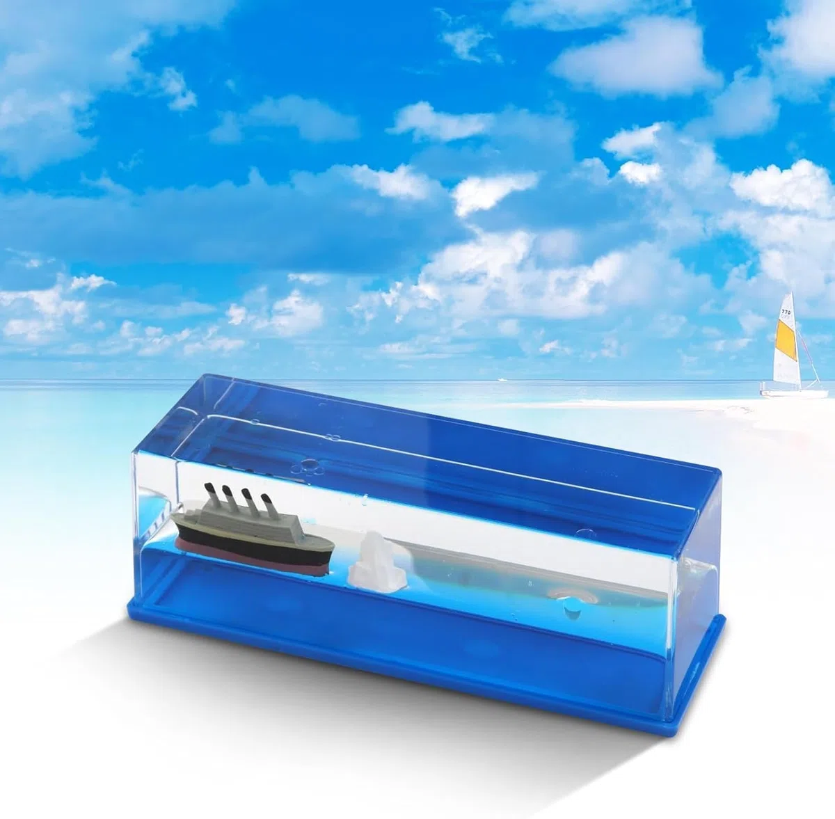 Modelo Fluido para Cruceros Barco de Deriva de Fluidos Ship | Fluid Drift Bottle Unsinkable Barco Pirate Ship Decoration Barco para Casa-Coche Vitrinas Decoración de Mesa (Titánico)