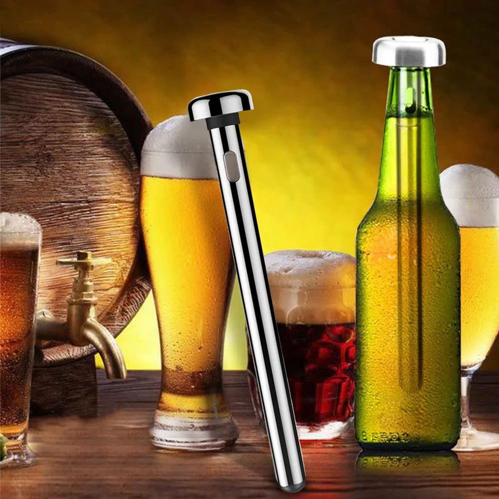 Enfriador Cerveza, dellyy Enfriador de Botellas de Acero Inoxidable, Accesorios de Vino, Regalar para Hombre y Mujer, Regalo para Padre (2)