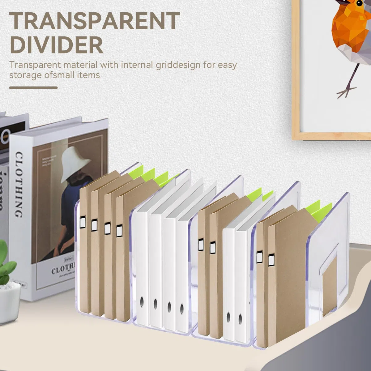 Cyrank Organizador De Bolsos para Armario - Estante De Plástico Apilable, Divisores Transparentes para Dormitorio (L)