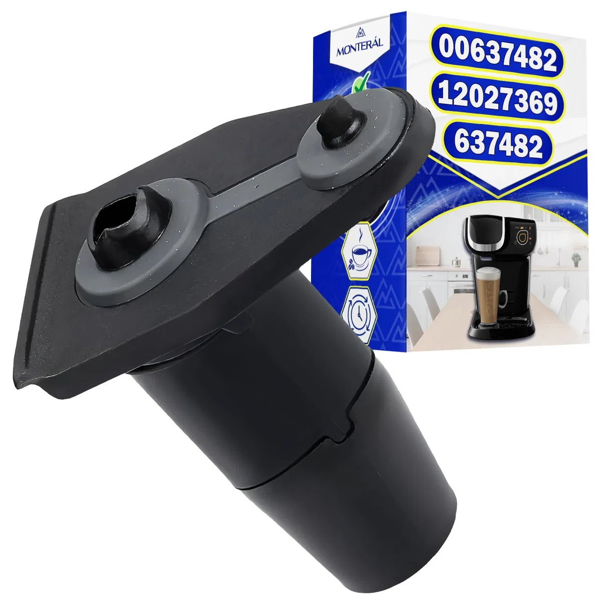 MONTERAL Boquilla de Salida de Bebidas para Cafetera Capsulas con Código Original 12027369 00637482 637482 para Bosch Tassimo - Garantía de 10 Años