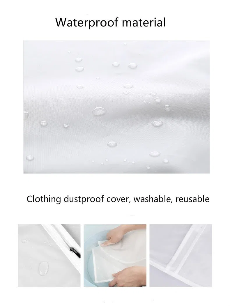 Funda impermeable con cremallera 3D para ropa de almacenamiento de ropa, armario, bolsas de traje, perchas de armario, funda para ropa, bolsa de polvo, organizador colgante, L005100-M1