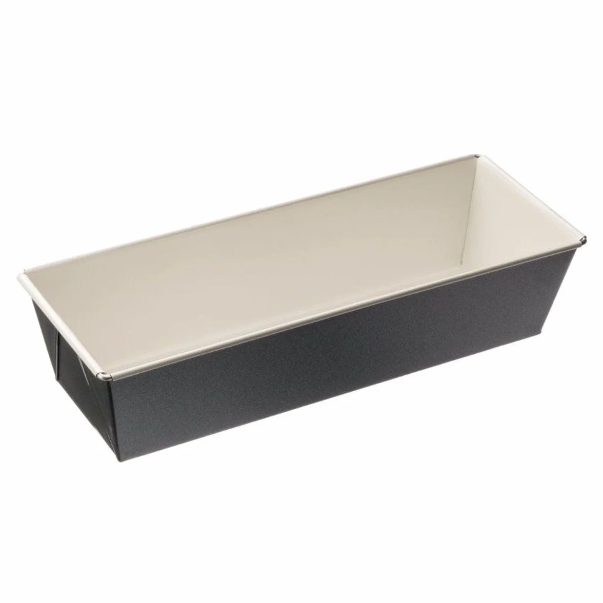 Dr. Oetker, 30x11,5x7,5cm, Molde rectangular plumcake en acero reforzado con cerámica y revestimiento antiadherente especial, 1ud, Gris marengo y crema