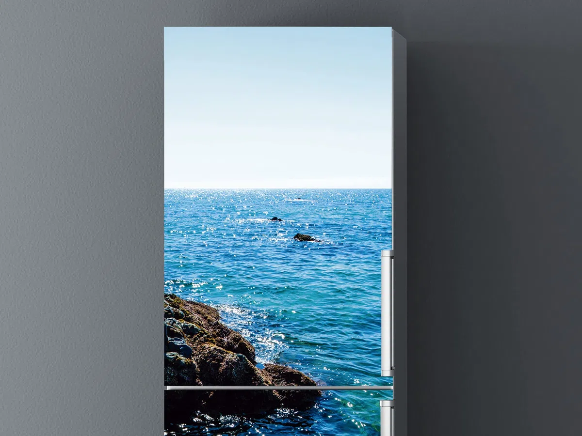 Oedim Vinilo para Frigorífico Cala de Maro 185x60cm | Adhesivo Resistente y Económico | Pegatina Adhesiva Decorativa de Diseño Elegante