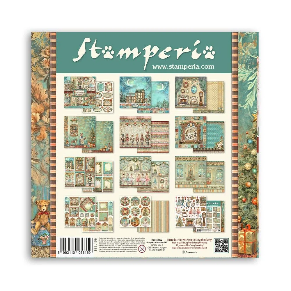 Stamperia - Scrapbook Paper Pad for Scrapbooks, Albums, Card Making, Bullet Journals, and More, Acid Free, Double-Sided, Perfect for Hobbies, Crafts and Gifting (The Nutcracker) (30,5 x 30,5 cm)