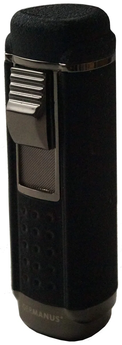 GERMANUS Jet Flame Cigarro Mechero Encendedor con 4 Llamas, Negro