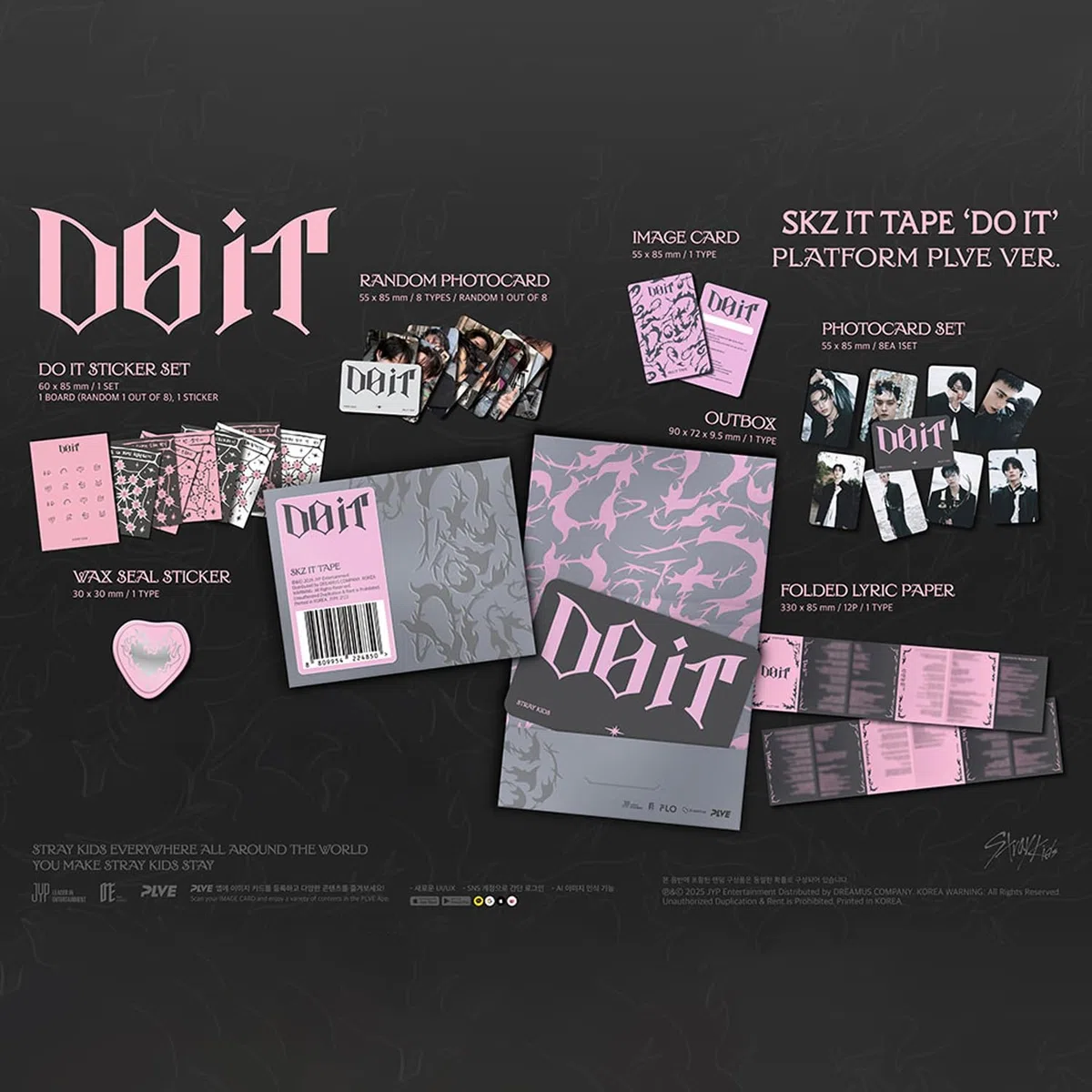 Stray Kids - SKZ IT TAPE [DO IT] (PLATFORM PLVE Ver.) – No CD Random Photocard + Image Card + Wax Seal Sticker + Folded Lyric Paper + Gift