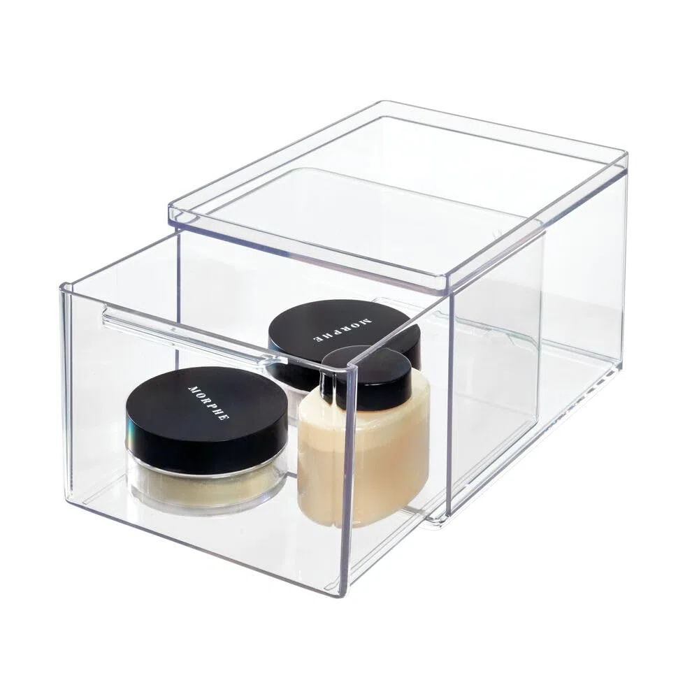 iDesign The Home Edit Series, Organizador profundo de plástico reciclado con cajón etraíble