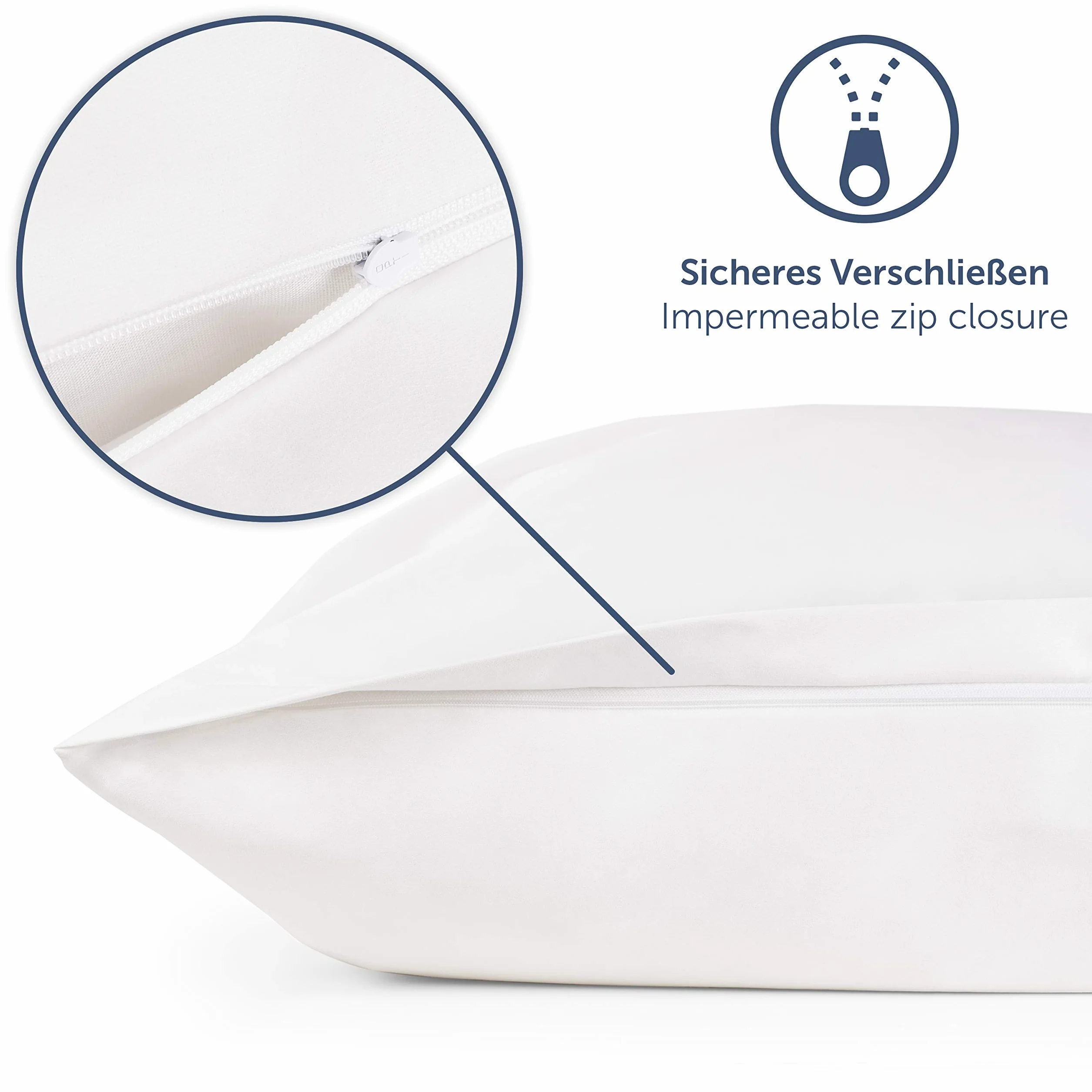 Blumtal Set de 2 Fundas de Almohada Antiácaros para Alérgicos - Funda de Almohada 40x80 cm - Funda Protectora Antiácaros Lavable